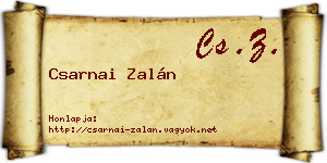 Csarnai Zalán névjegykártya