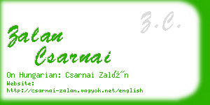 zalan csarnai business card